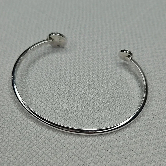 Stella & Dot Pave Disc Cuff Silver Bracelet - Picture 8 of 11